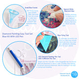 Diamond Painting Easy Tool Set Blue Kit With LED Pen