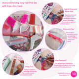 Diamond Painting Easy Tool Pink Set with 13pcs Pen Tools
