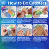 Easy Craft 8pcs Diamond Painting Coaster DIY Kit