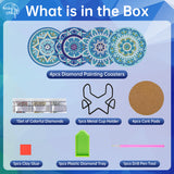 Easy Craft 4pcs Diamond Painting Coaster DIY Kit