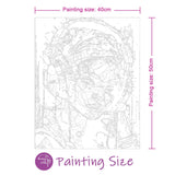 Easy Craft Paint by Number DIY Kit, 50x40cm- Girl with Headphones 02 157