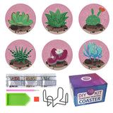 Easy Craft 6pcs Diamond Painting Coaster DIY Kit