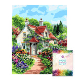 Easy Craft Paint by Number DIY Kit, 50x40cm- House in Flower Garden