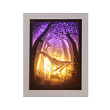 Fully Assembled 3D Paper Cutting Light Box, Wooden Frame (White) - Whale’s Song