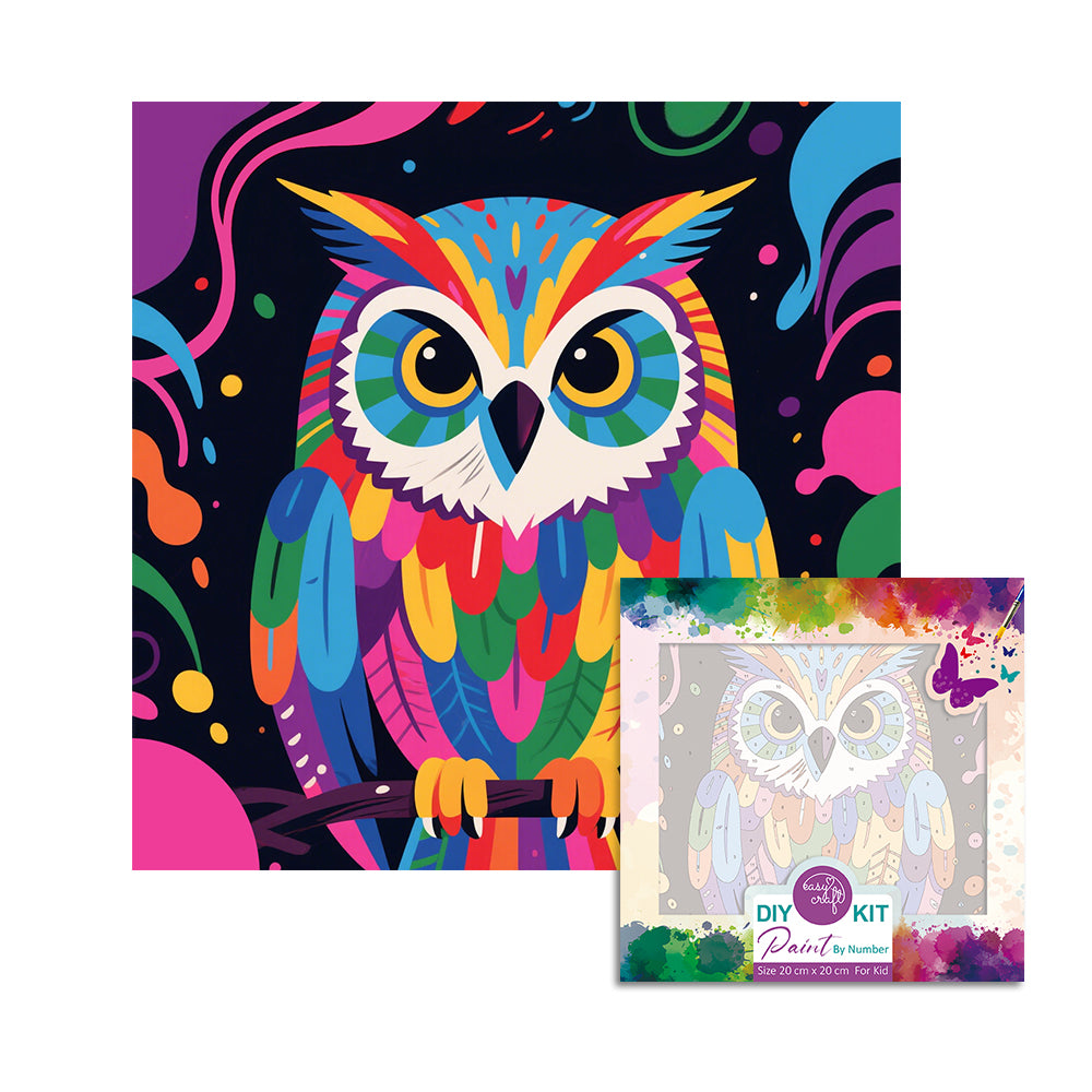 Easy Craft Paint by Number DIY Kit, 20x20cm Colourful Birds