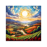 Easy Craft Diamond Painting DIY Kit, 40x40cm- Vineyard Sunrise (New Tools Kit)