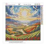 Easy Craft Diamond Painting DIY Kit, 40x40cm- Vineyard Sunrise (New Tools Kit)