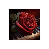 Easy Craft Diamond Painting DIY Kit, 30x30cm- Piano and Rose