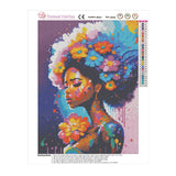 Easy Craft Diamond Painting DIY Kit, 40x30cm- Beauty with Flower Hair (New Tool)