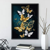 BULK SALE: Easy Craft Diamond Painting DIY Kit, 40x30cm - Gold Butterflies x 2