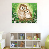 Box damage sale, limited quantity -- Easy Craft Paint by Number DIY Kit, 50x40cm- Mother and Baby Owl