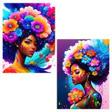 Easy Craft Diamond Painting DIY Kit, 40x30cm- Beauty with Flower Hair (New Tool)