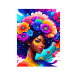 Easy Craft Diamond Painting DIY Kit, 40x30cm- Beauty with Flower Hair (New Tool)