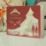 Fully Assembled 3D Paper Cutting Light Box, Organic Glass - Merry Christmas: You and Me