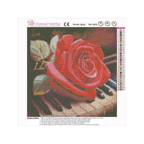 Easy Craft Diamond Painting DIY Kit, 30x30cm- Piano and Rose