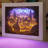 DIY 3D Paper Cutting Light Box, Wooden Frame (White) - Cinderella