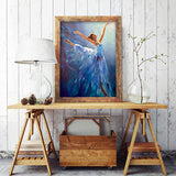 Diamond Painting DIY Kit,Full Drill, 40x30cm- Ballet Dancer in White Dress (New Tool Set)
