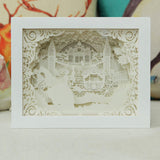 DIY 3D Paper Cutting Light Box, Wooden Frame (White) - Cinderella