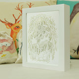 DIY 3D Paper Cutting Light Box, Wooden Frame (White) - Santa is Coming