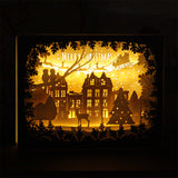 DIY 3D Paper Cutting Light Box, Organic Glass - Christmas Eve