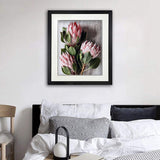 Diamond Painting DIY Kit,Full Drill, 50x40cm- Proteas on Wooden Background (New Tool Set)