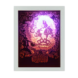3D Paper Cutting Light Box, Wooden Frame (White) - Alice