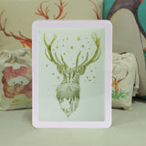 Fully Assembled 3D Paper Cutting Light Box, ABS Frame (White) - Christmas Deer
