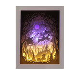 DIY 3D Paper Cutting Light Box, Wooden Frame (White) - Santa is Coming