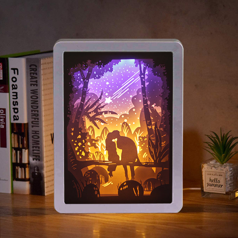 3D Paper Cutting Light Box ABS Frame White You Are My Star