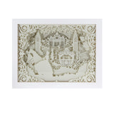DIY 3D Paper Cutting Light Box, Wooden Frame (White) - Cinderella