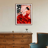 Diamond Painting DIY Kit,Full Drill, 40x30cm- Flamenco Dancer and Guitarist