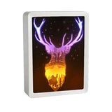 Fully Assembled 3D Paper Cutting Light Box, ABS Frame (White) - Christmas Deer