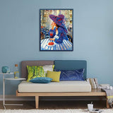Diamond Painting DIY Kit,Full Drill, 50x40cm- Drinking Woman