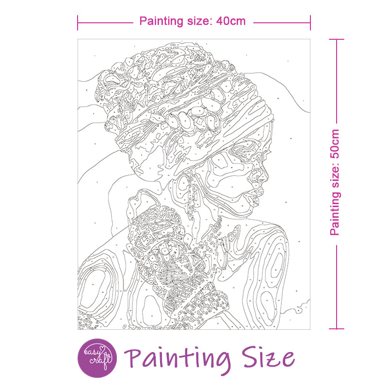Easy Craft Paint by Number DIY Kit, 50x40cm African Beauty (New Tube