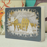 DIY 3D Paper Cutting Light Box, Organic Glass - Christmas Eve