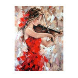 Diamond Painting DIY Kit,Full Drill, 40x30cm- Violin Player (New Tool Set)
