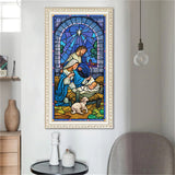 Easy Craft Diamond Painting DIY Kit, 60x30cm- Bethlehem Star Stained Glass