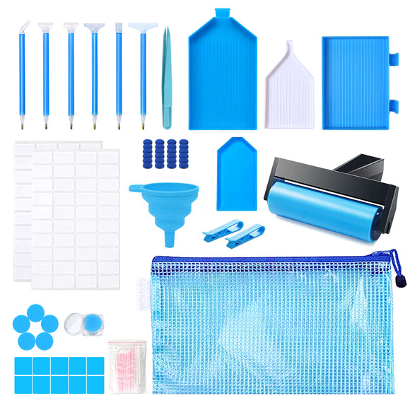 Diamond Painting Easy Tool Set Blue Kit With Roller & Funnel