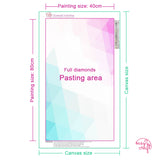 Easy Craft Diamond Painting DIY Kit, 80x40cm- Bethlehem Star Stained Glass