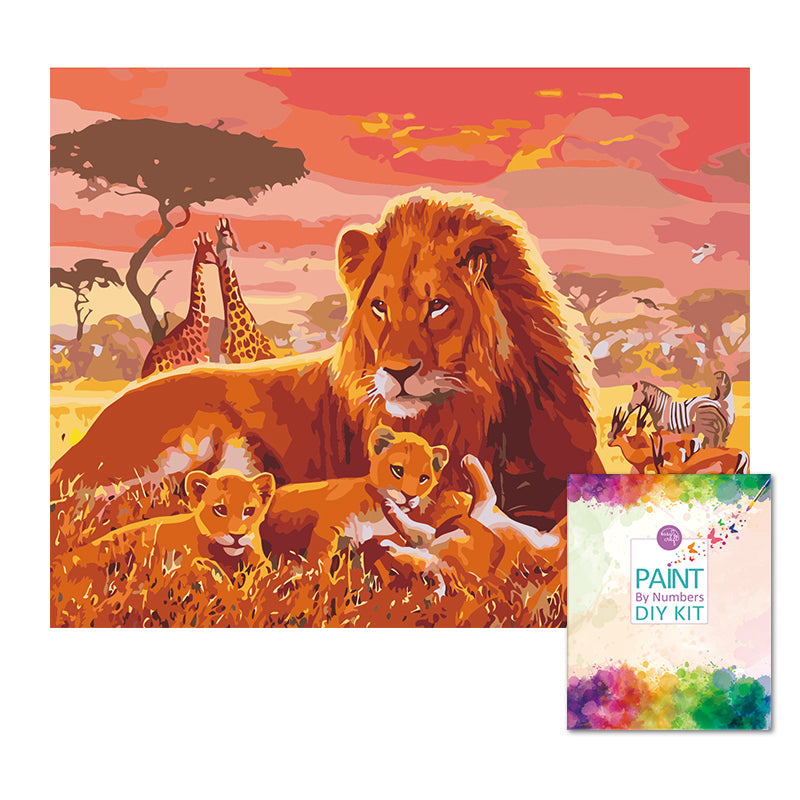 Easy Craft Paint by Number DIY Kit, 50x40cm- Africa Wildlife