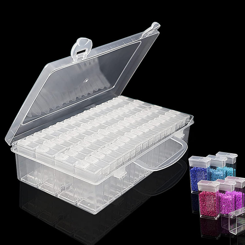 Buy LAKIND 64 Slots Diamond Embroidery Box, Jewelry Drill Storage Boxes,  Clear Plastic Diamond Painting Accessories Boxes for DIY Craft (64 unit)  Online at desertcartINDIA