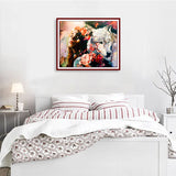 Diamond Painting DIY Kit,Full Drill, 50x40cm- Beauty and Wolf