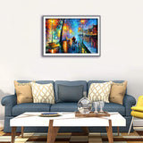 Diamond Painting DIY Kit,Full Drill, 45x30cm- Couple Walking by River (New Tool Kit)