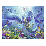 Diamond Painting DIY Kit,Full Drill, 50x40cm- Mermaid and Dolphin