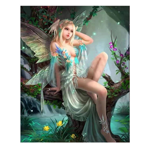 Diamond Painting DIY Kit,Full Drill, 50x40cm Beautiful fairy (New Tool)