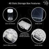 Diamond Painting Storage Box with 40 Slots Round Bottles