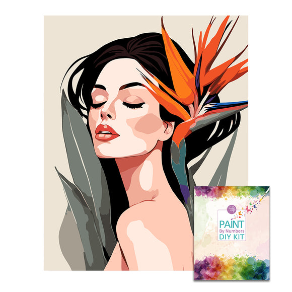 Easy Craft Paint by Number DIY Kit, 50x40cm- Beauty with Flowers