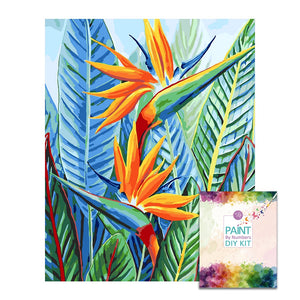 Easy Craft Paint by Number DIY Kit, 50x40cm- Various Flowers Strelitzia