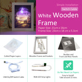 Fully Assembled 3D Paper Cutting Light Box, Wooden Frame (White) - Whale’s Song