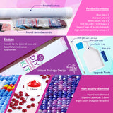 Diamond Painting DIY Kit,Full Drill, 40x30cm-Reading Girl -Purple